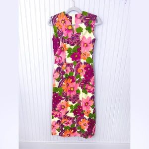 Vintage 1960's Hawaiian Maxi Column DRESS FLORAL